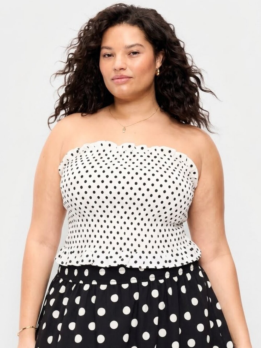 Old navy polka dot Smocked Bodice Tube Top Sz Xl Nwt